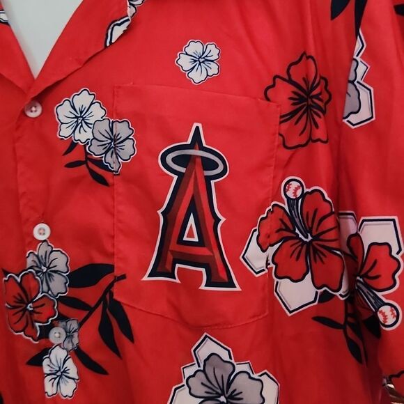 Los Angeles Anaheim Angel Hawaiian Aloha Shirt XL - Picture 2 of 6